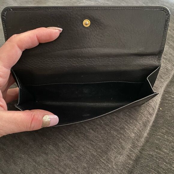 Authentic RARE GUCCI HORSESHOE black and gold amazing leather wallet! New - Picture 6 of 7